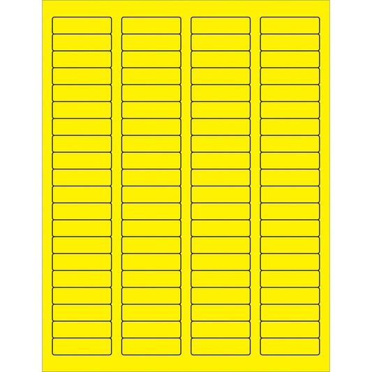 1 3/4 x 1/2" Fluorescent Yellow Rectangle Laser Labels - LL170YE