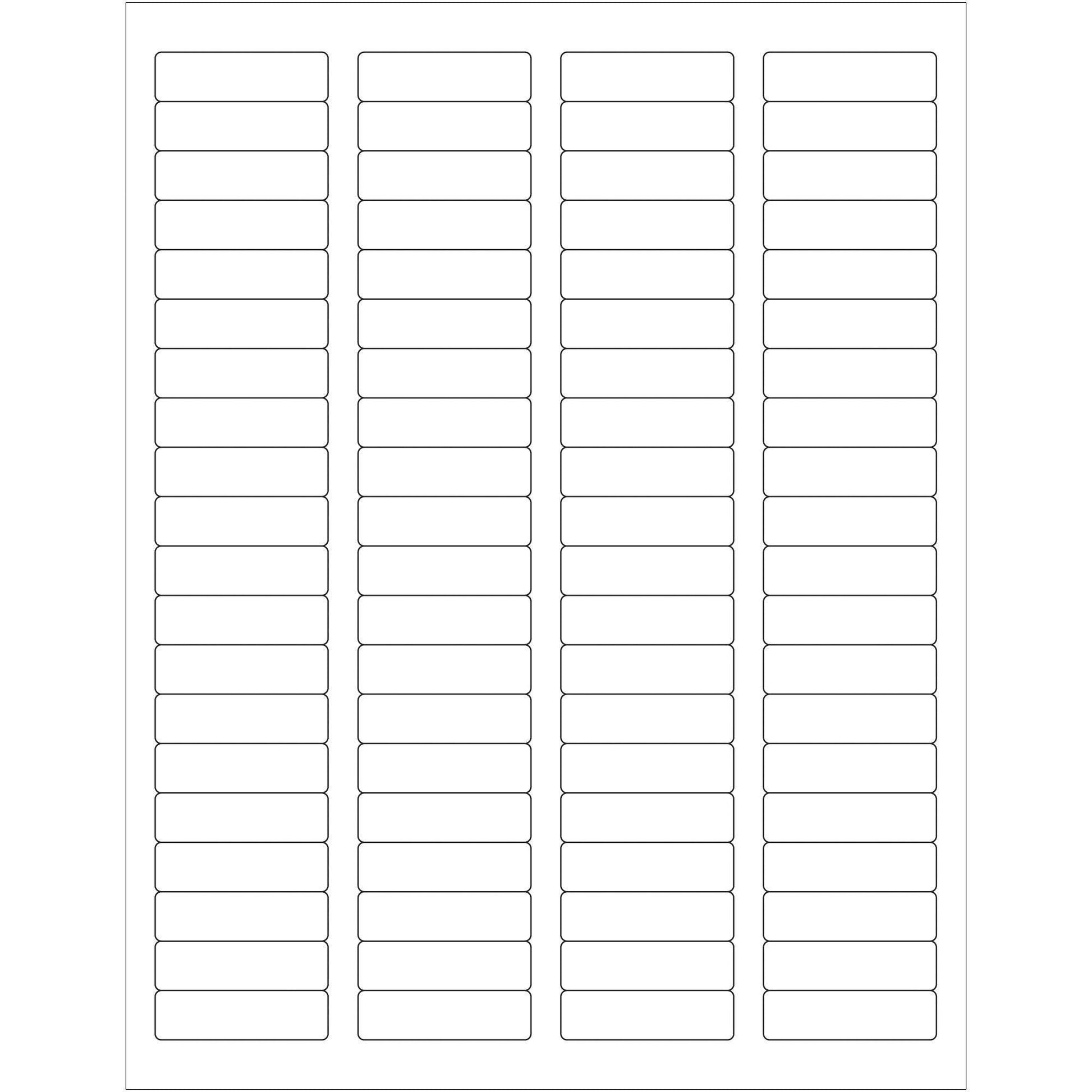 1 3/4 x 1/2" White Rectangle Laser Labels - LL109