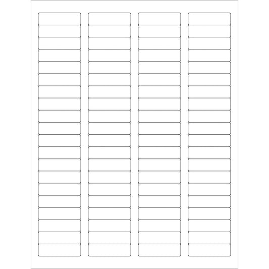 1 3/4 x 1/2" White Rectangle Laser Labels - LL109