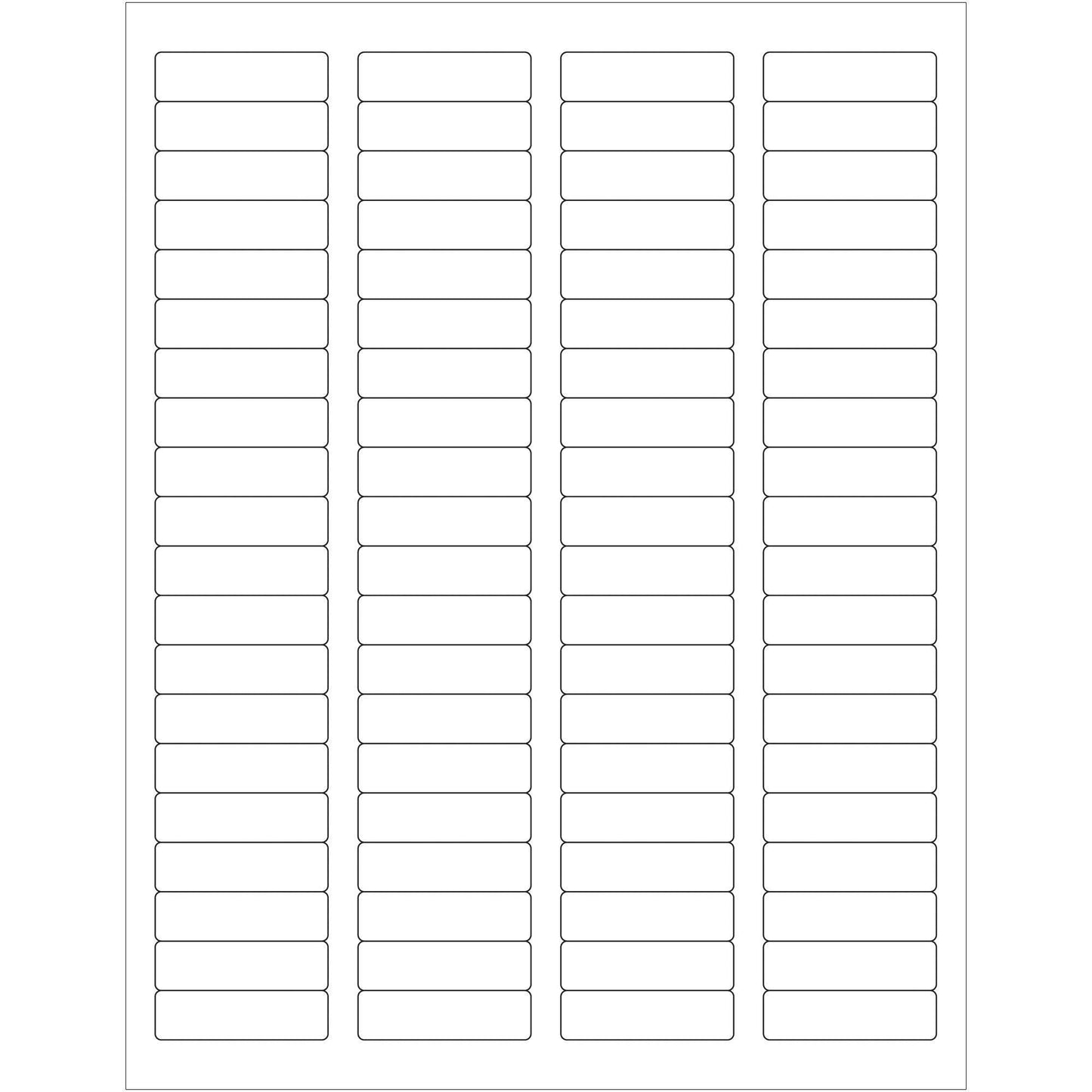 1 3/4 x 1/2" White Removable Rectangle Laser Labels - LL261