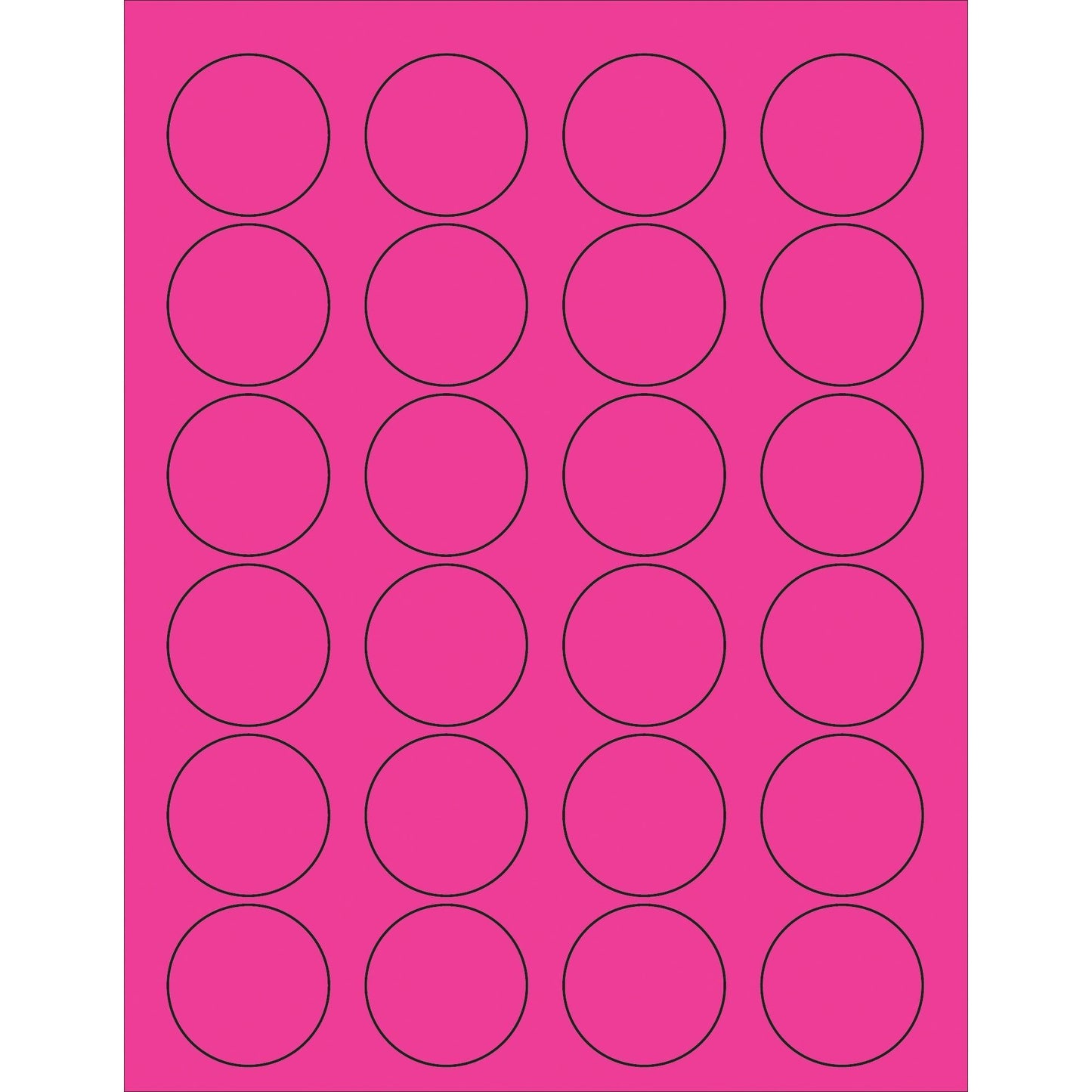 1 5/8" Fluorescent Pink Circle Laser Labels - LL193PK