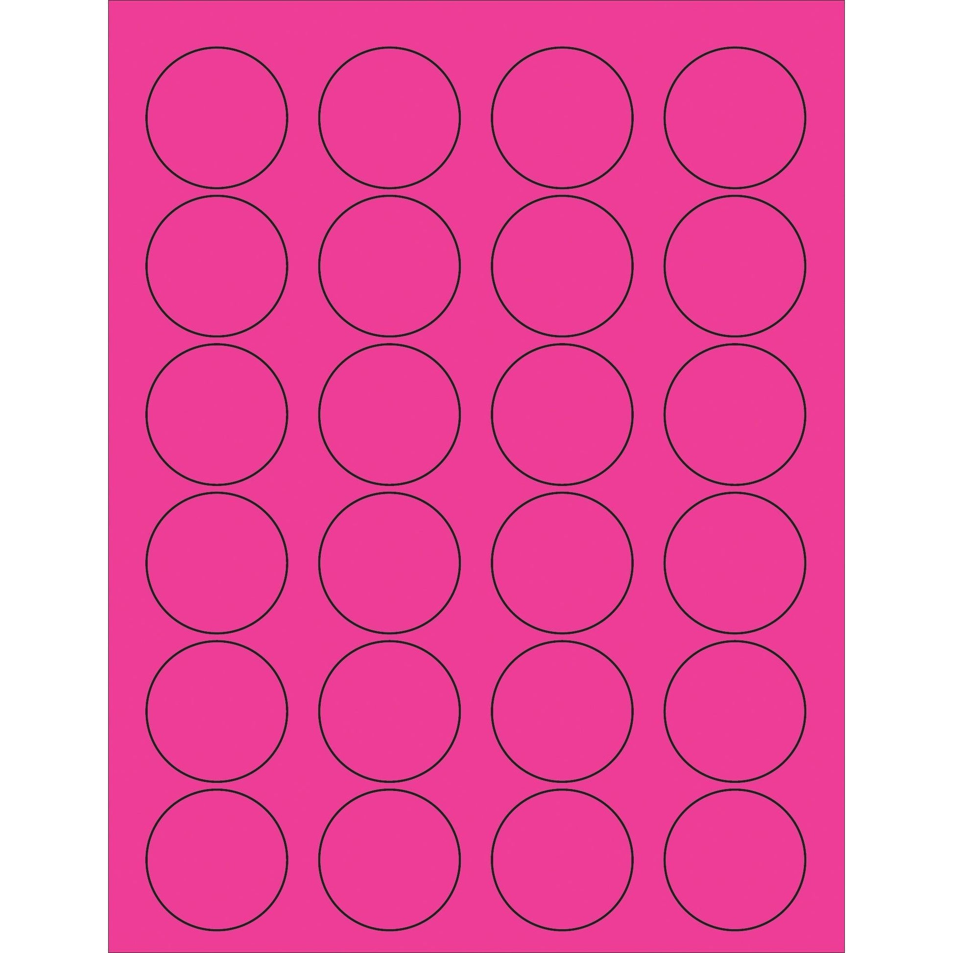 1 5/8" Fluorescent Pink Circle Laser Labels - LL193PK