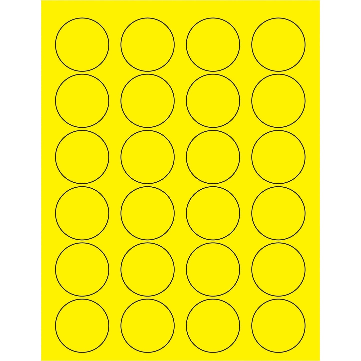 1 5/8" Fluorescent Yellow Circle Laser Labels - LL193YE