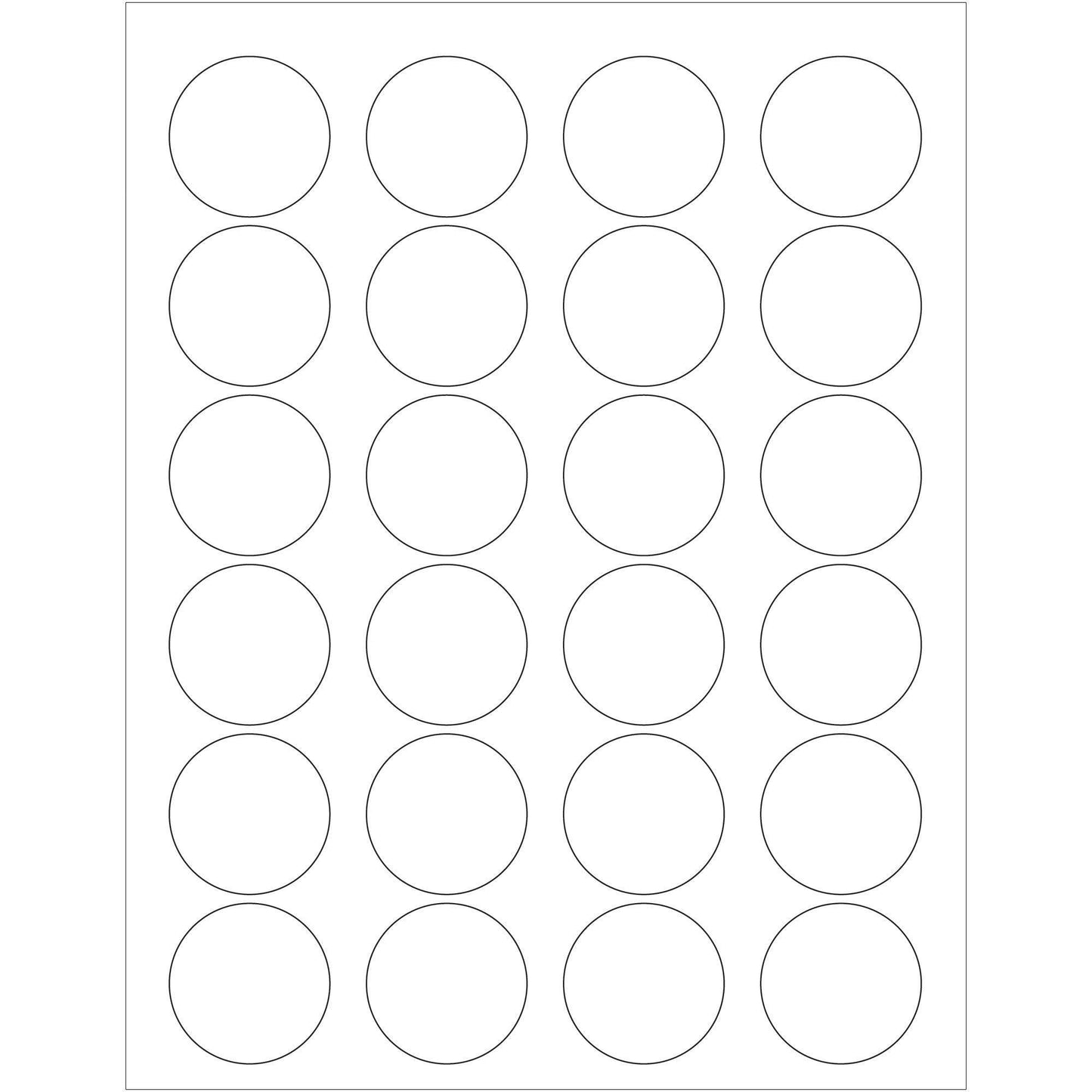 1 5/8" Glossy White Circle Laser Labels - LL207