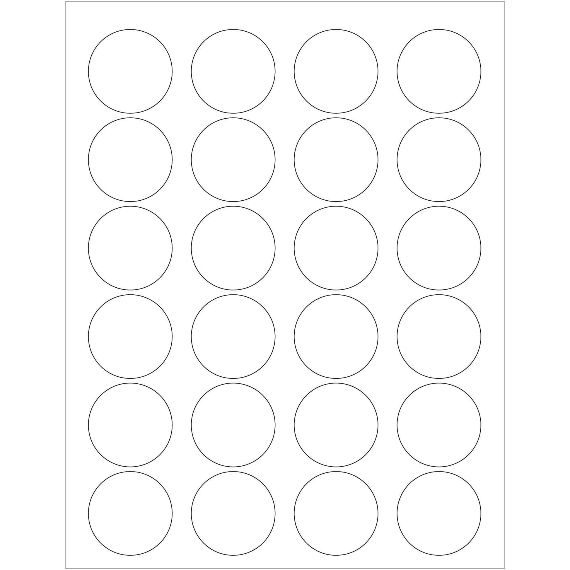 1 5/8" Glossy White Circle Laser Labels - LL207