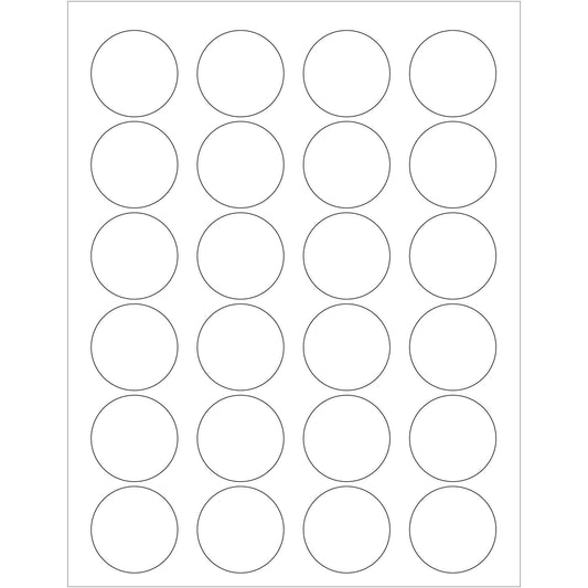 1 5/8" Glossy White Circle Laser Labels - LL207