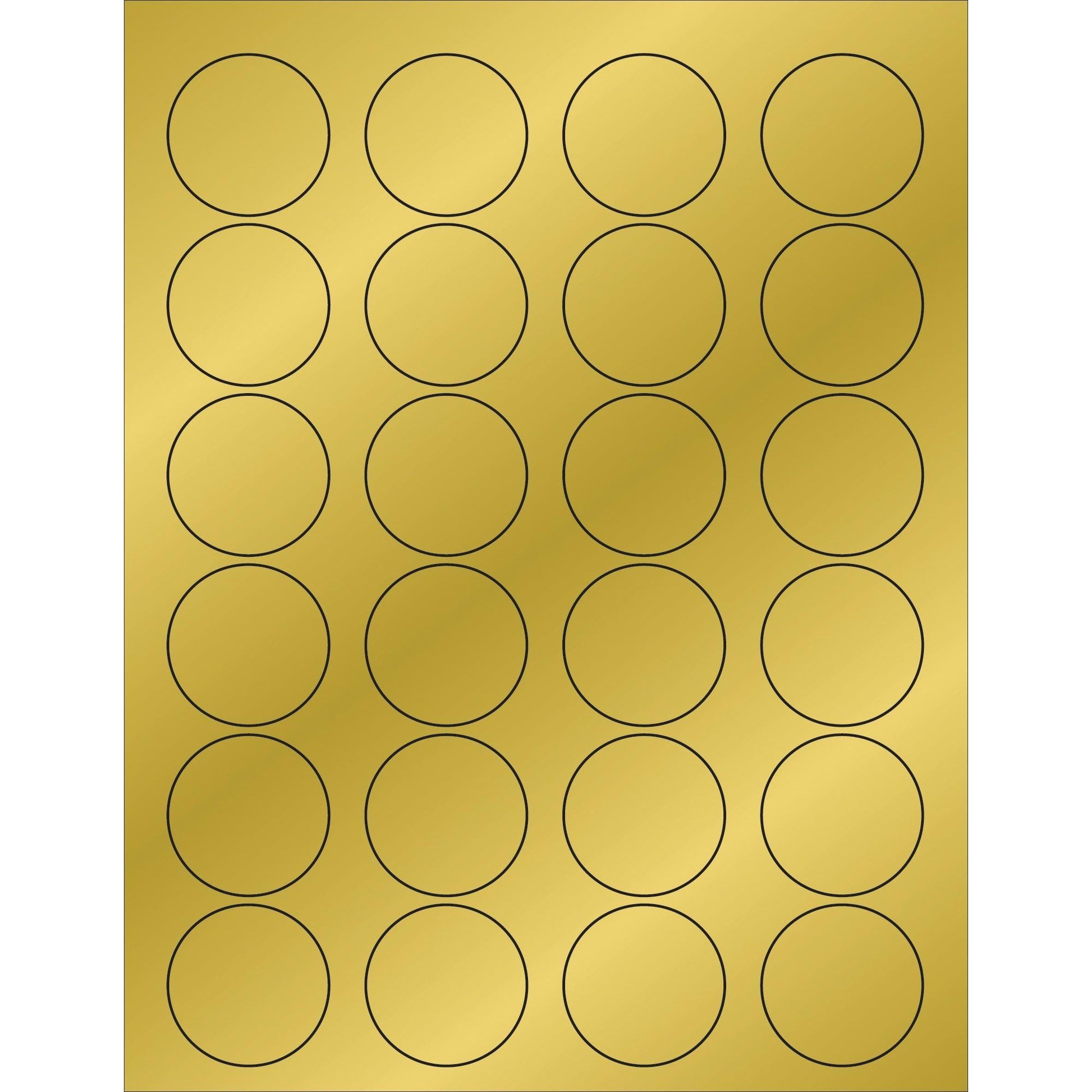 1 5/8" Gold Foil Circle Laser Labels - LL216GD