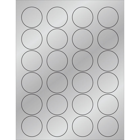 1 5/8" Silver Foil Circle Laser Labels - LL216SR