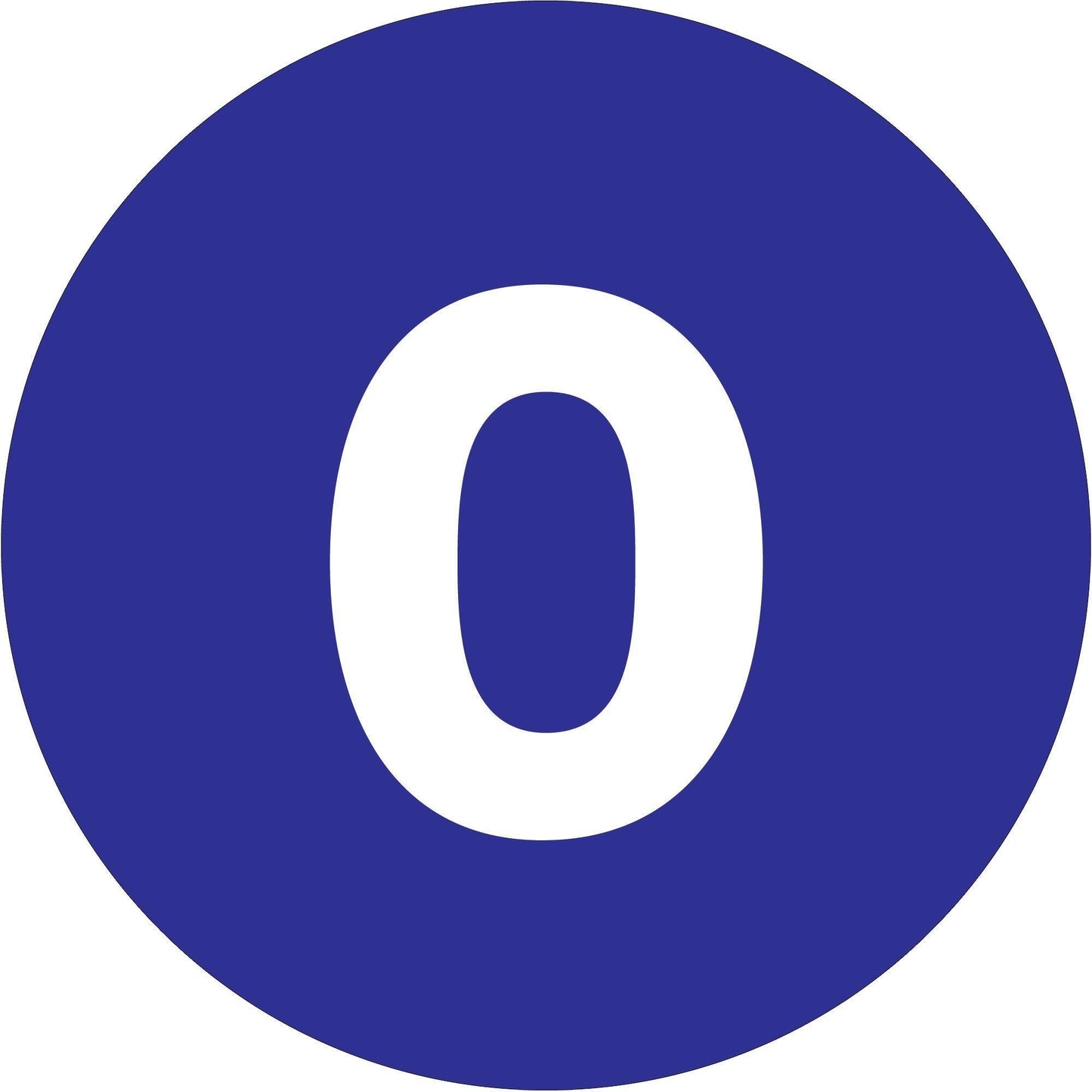 1" Circle - "0" (Dark Blue) Number Labels - DL6750