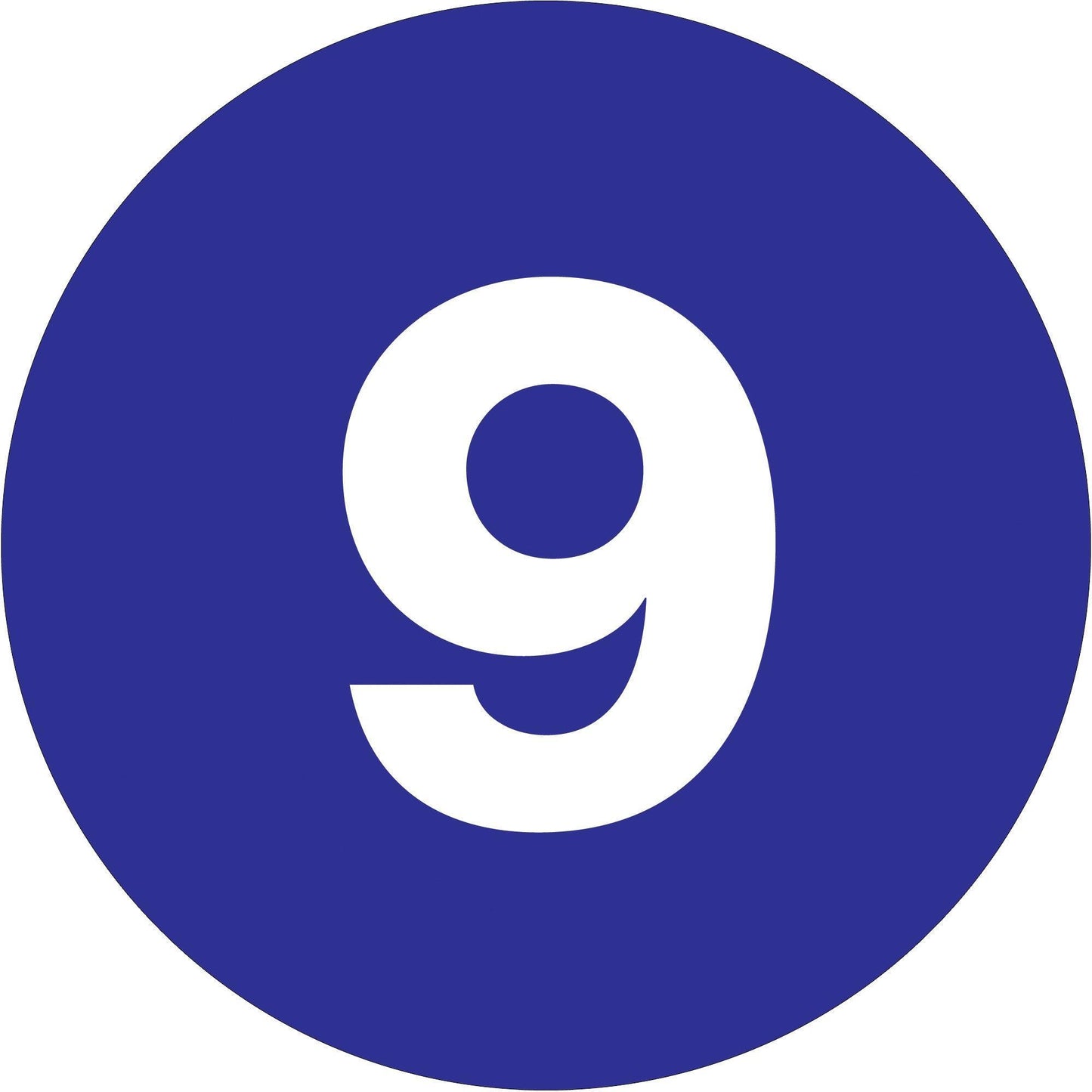 1" Circle - "9" (Dark Blue) Number Labels - DL6759