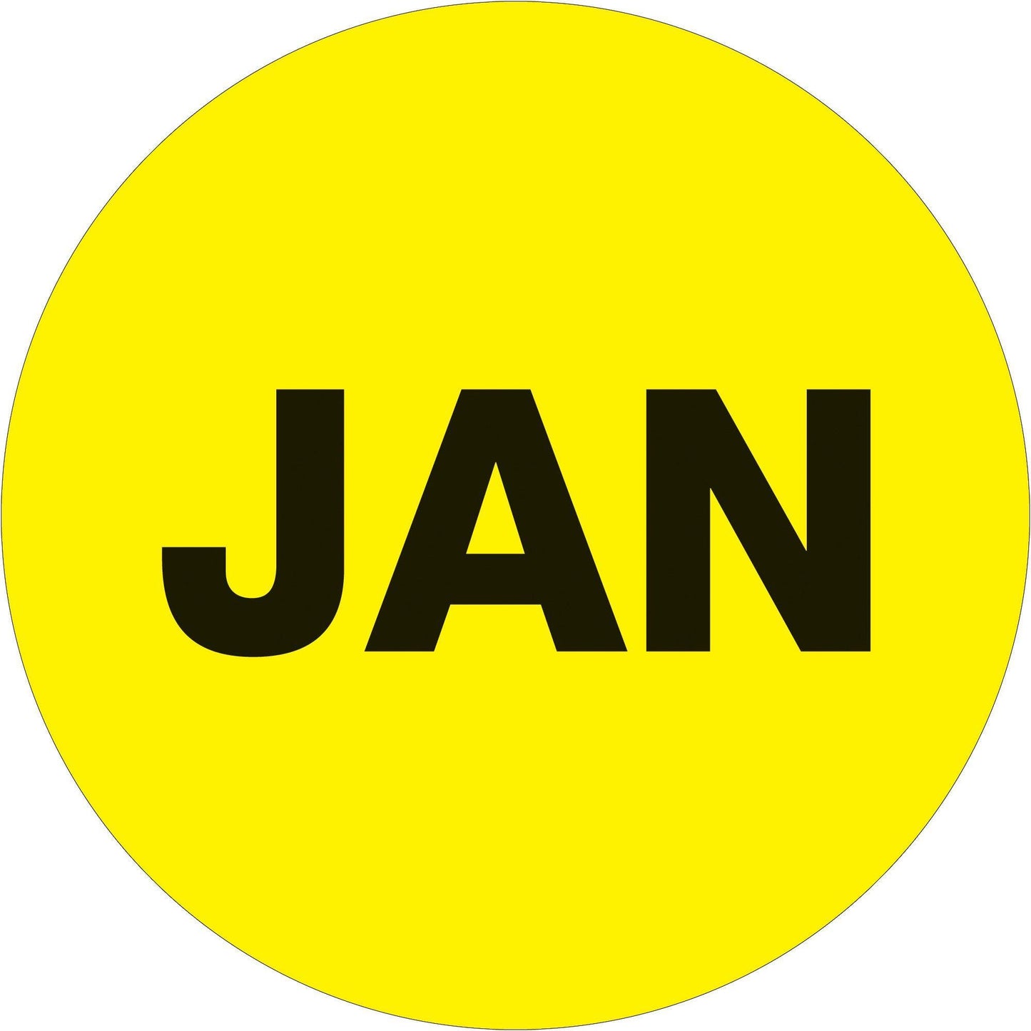 1" Circle - "JAN" (Fluorescent Yellow) Months of the Year Labels - DL6723