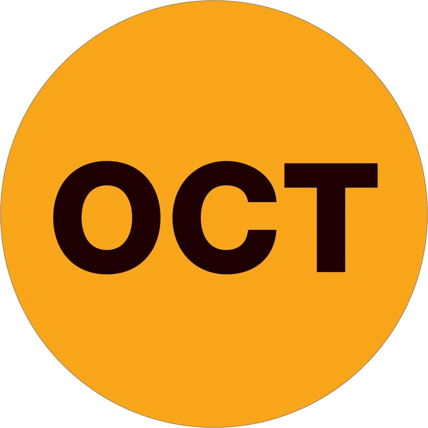 1" Circle - "OCT" (Fluorescent Orange) Months of the Year Labels - DL6732