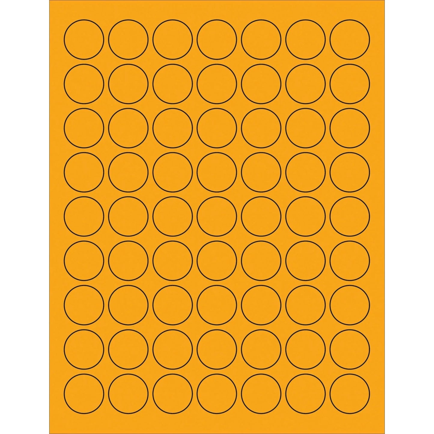 1" Fluorescent Orange Circle Laser Labels - LL191OR Box Packaging Partner