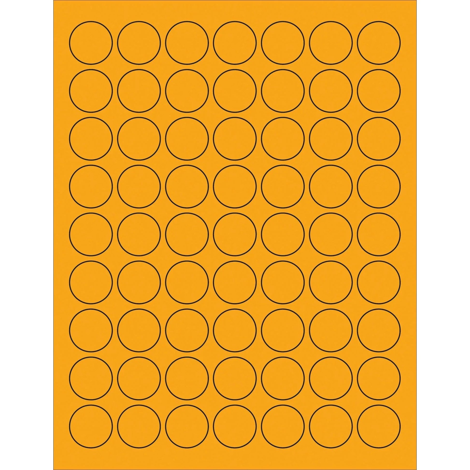 1" Fluorescent Orange Circle Laser Labels - LL191OR Box Packaging Partner
