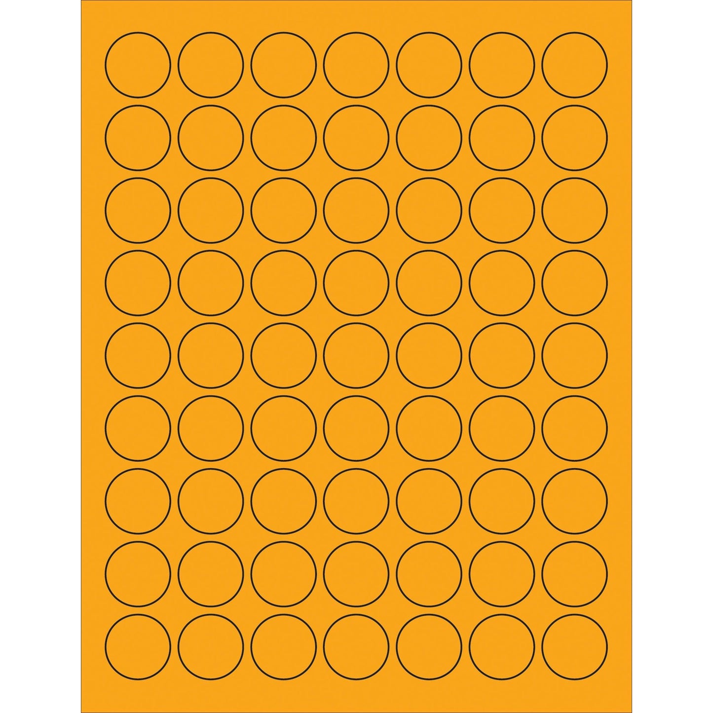 1" Fluorescent Orange Circle Laser Labels - LL191OR