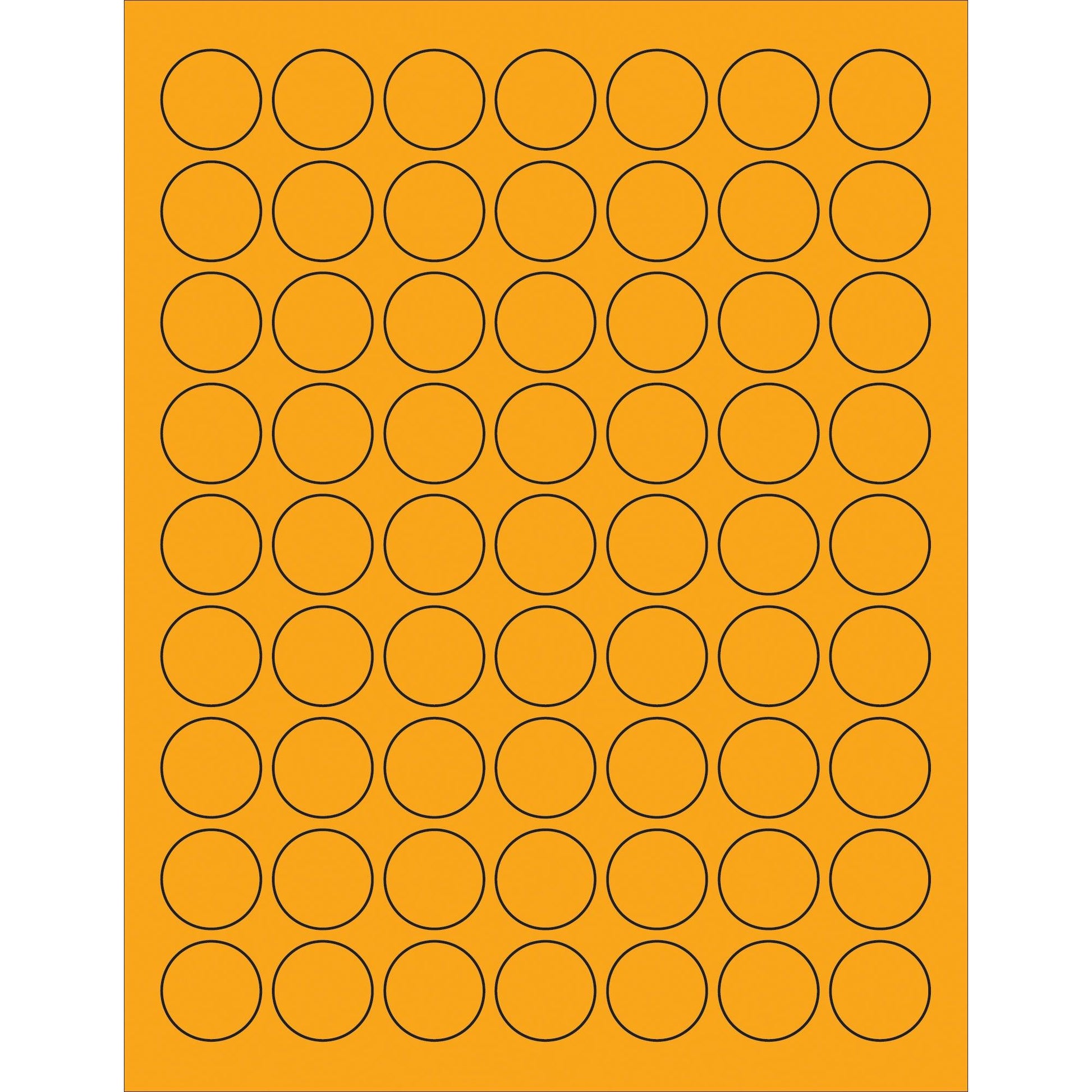 1" Fluorescent Orange Circle Laser Labels - LL191OR