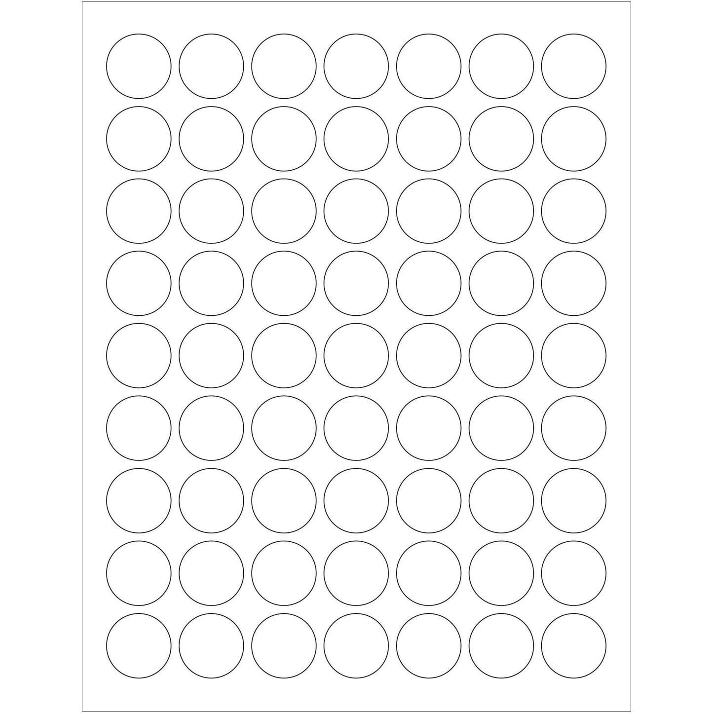 1" Glossy White Circle Laser Labels - LL300