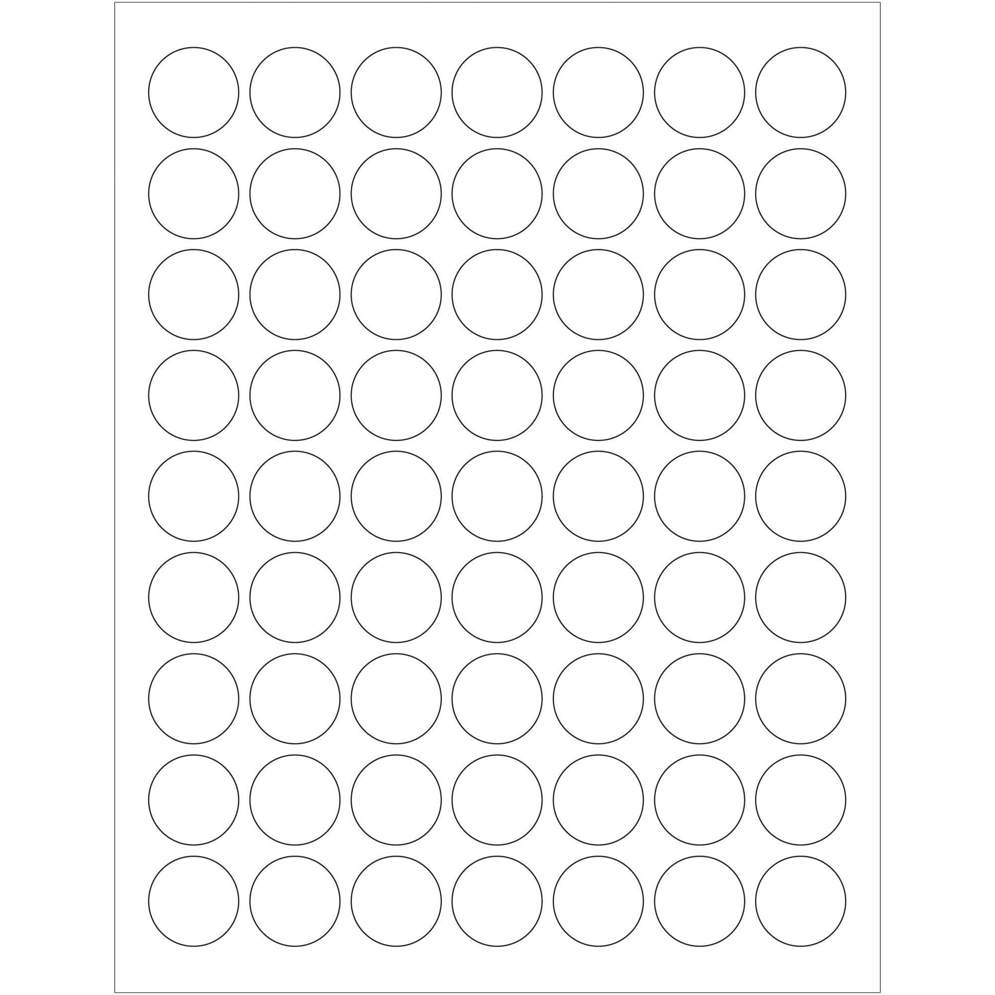 1" Glossy White Circle Laser Labels - LL300