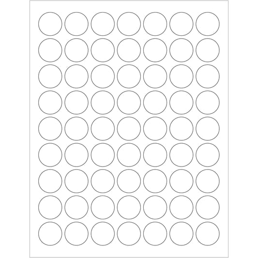 1" Glossy White Circle Laser Labels - LL300