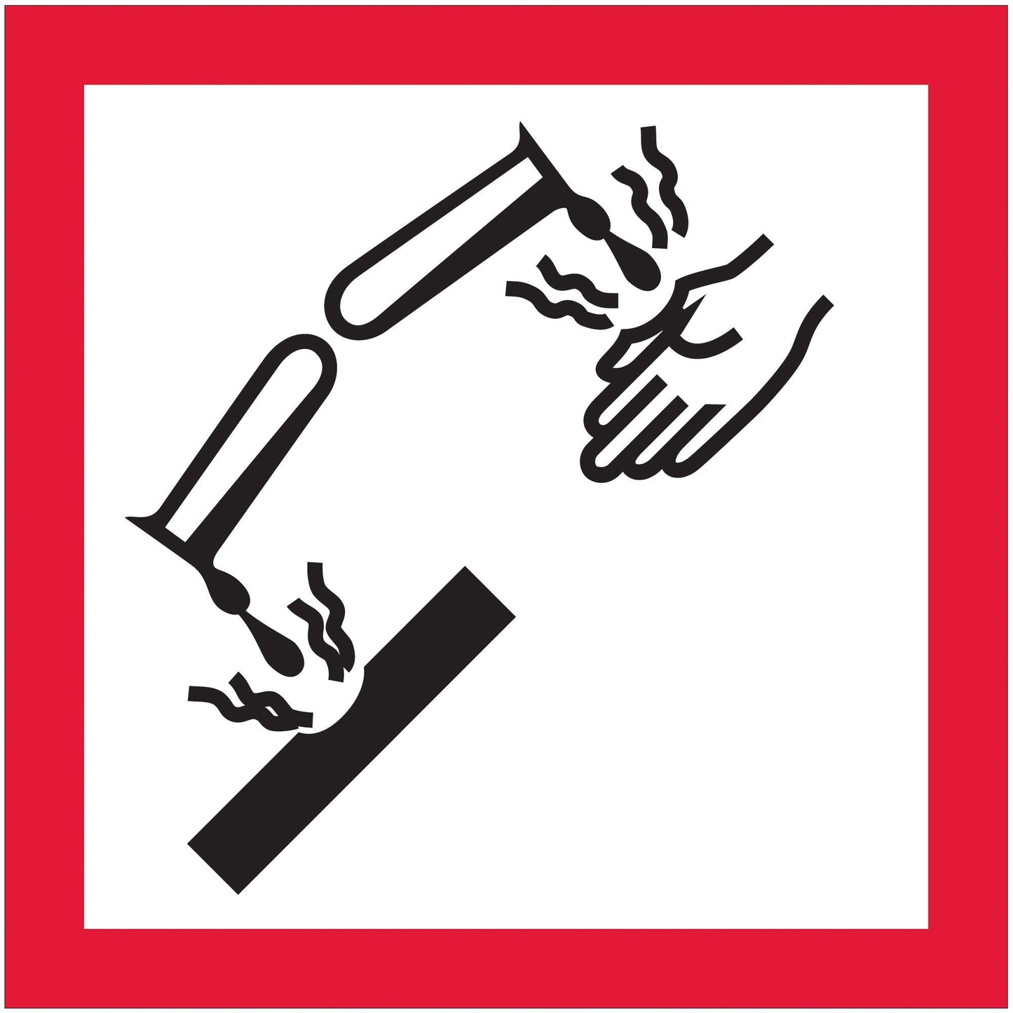 1 x 1" Pictogram - Corrosion Labels - DL4144