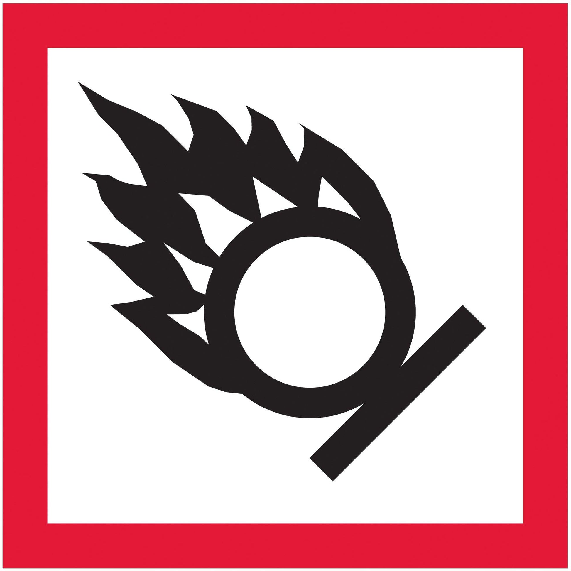 1 x 1" Pictogram - Flame Over Circle Labels - DL4146