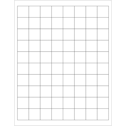 1 x 1" White Rectangle Laser Labels - LL104