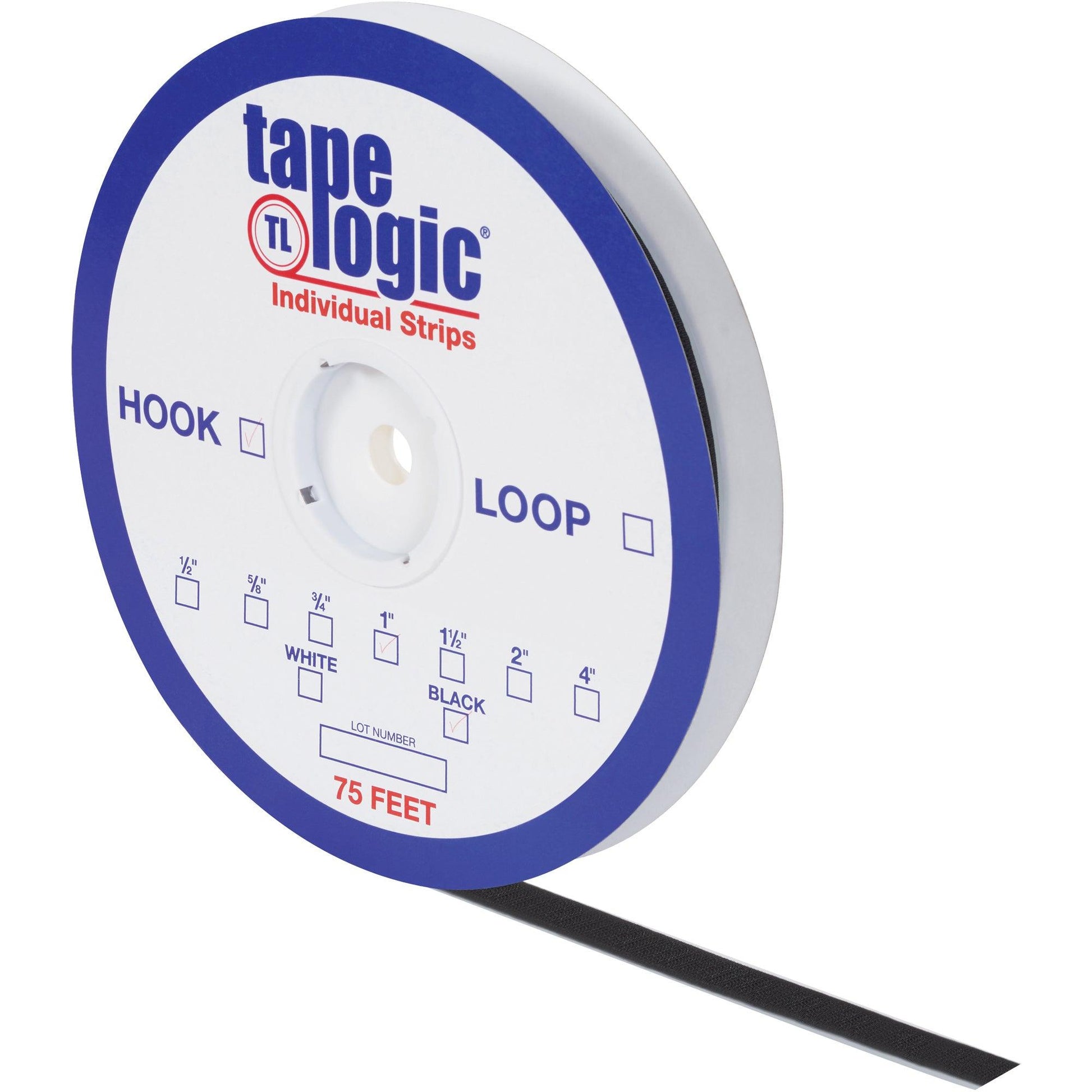 1" x 75' Black Hook Tape Logic® Individual Tape Strips - HLT113