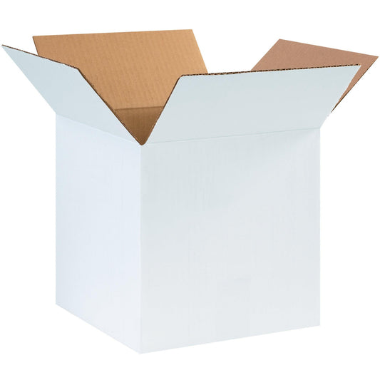 10 x 10 x 10" White Corrugated Boxes - 101010W
