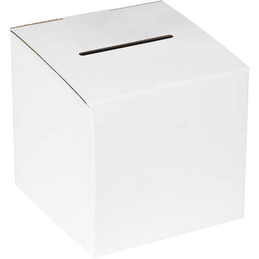 10 x 10 x 9-10" White Ballot Box - MBALLOT
