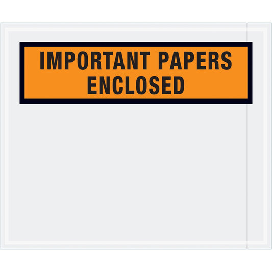 10 x 12" Orange "Important Papers Enclosed" Envelopes - PL449