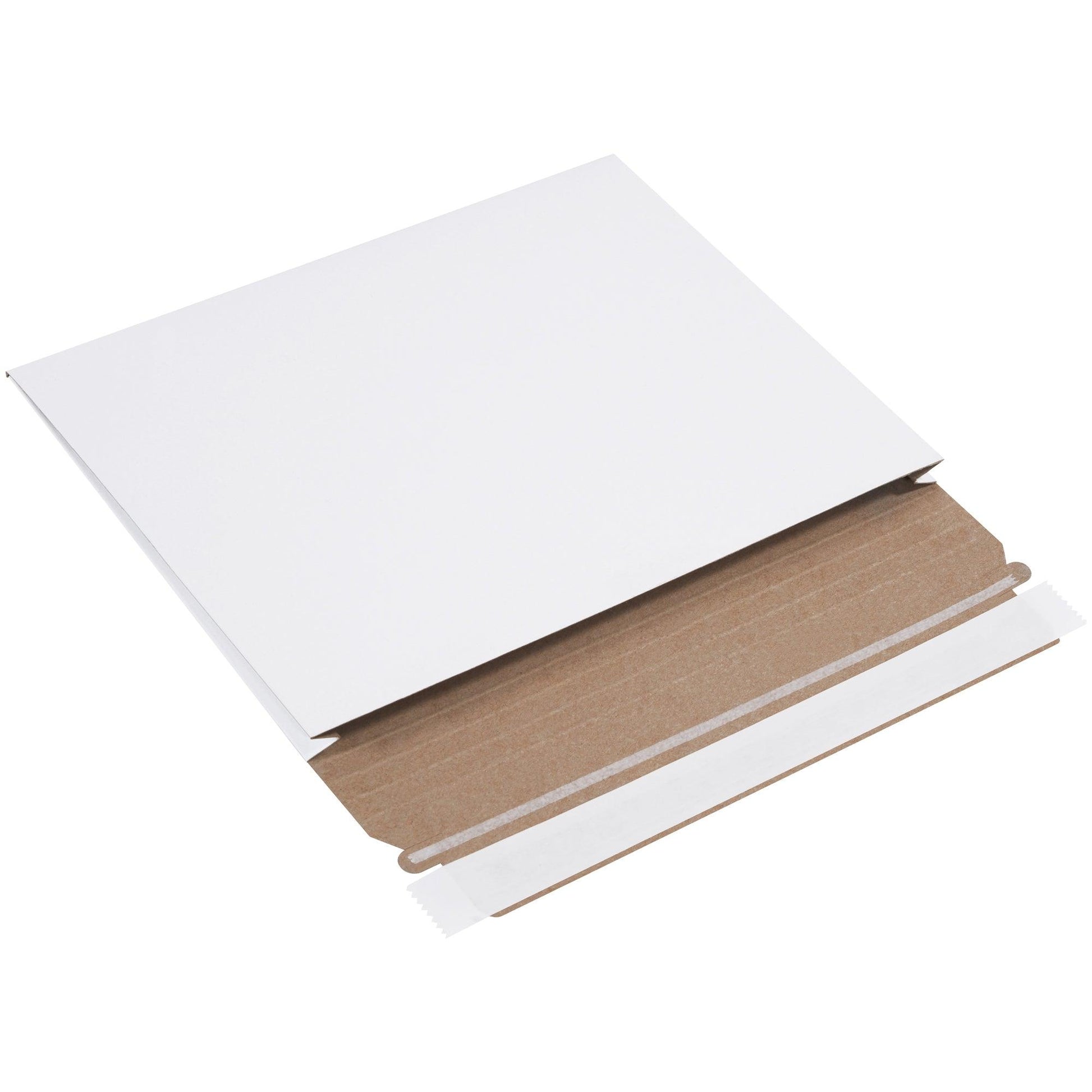 10 x 7 3/4 x 1" White Stayflats® Gusseted Mailers - RM1G