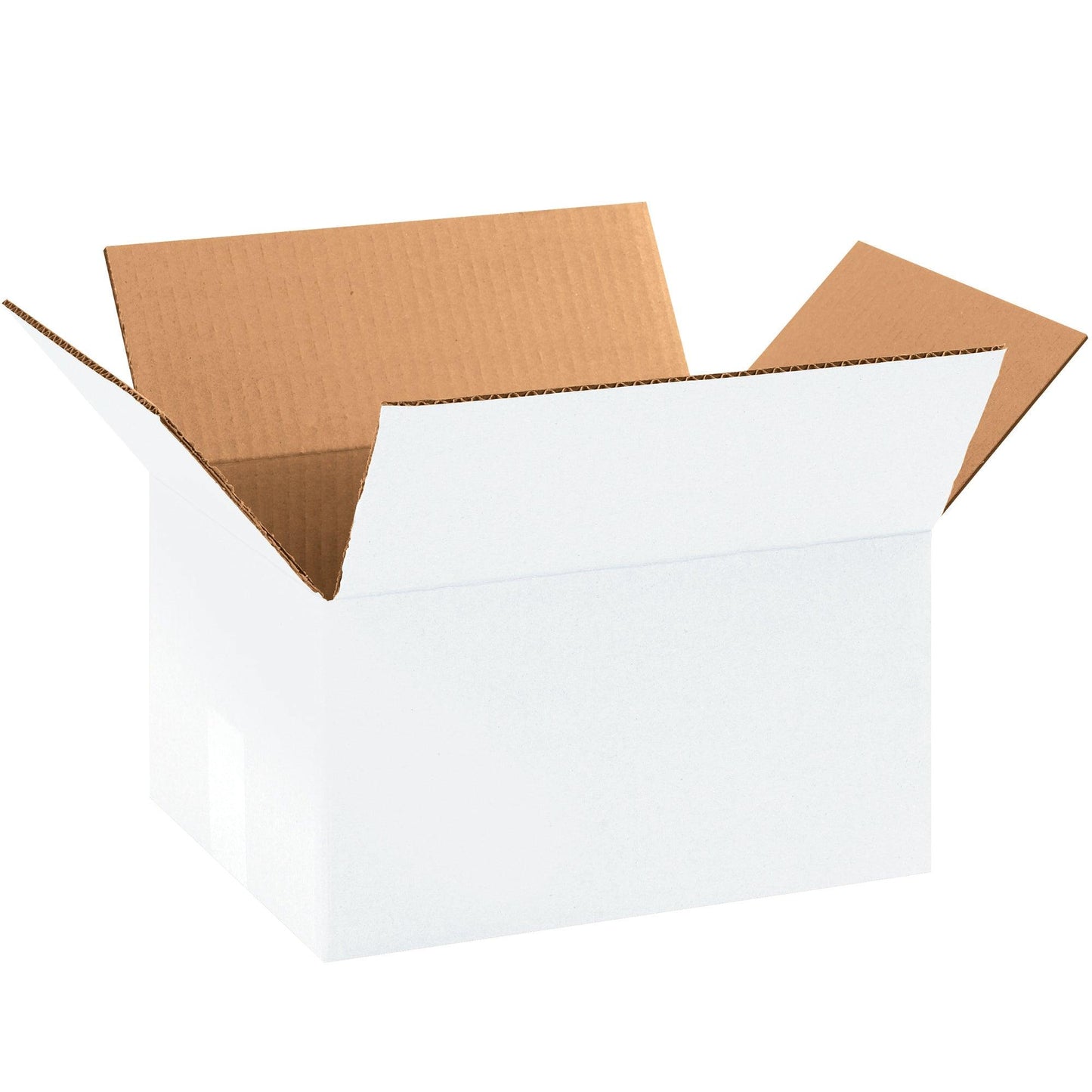 11 1/4 x 8 3/4 x 6" White Corrugated Boxes - 1186RW