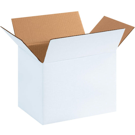 11 1/4 x 8 3/4 x 8" White Corrugated Boxes - 1188SCW