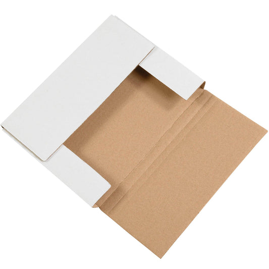 11 1/8 x 8 5/8 x 1" White Easy-Fold Mailers - M1181