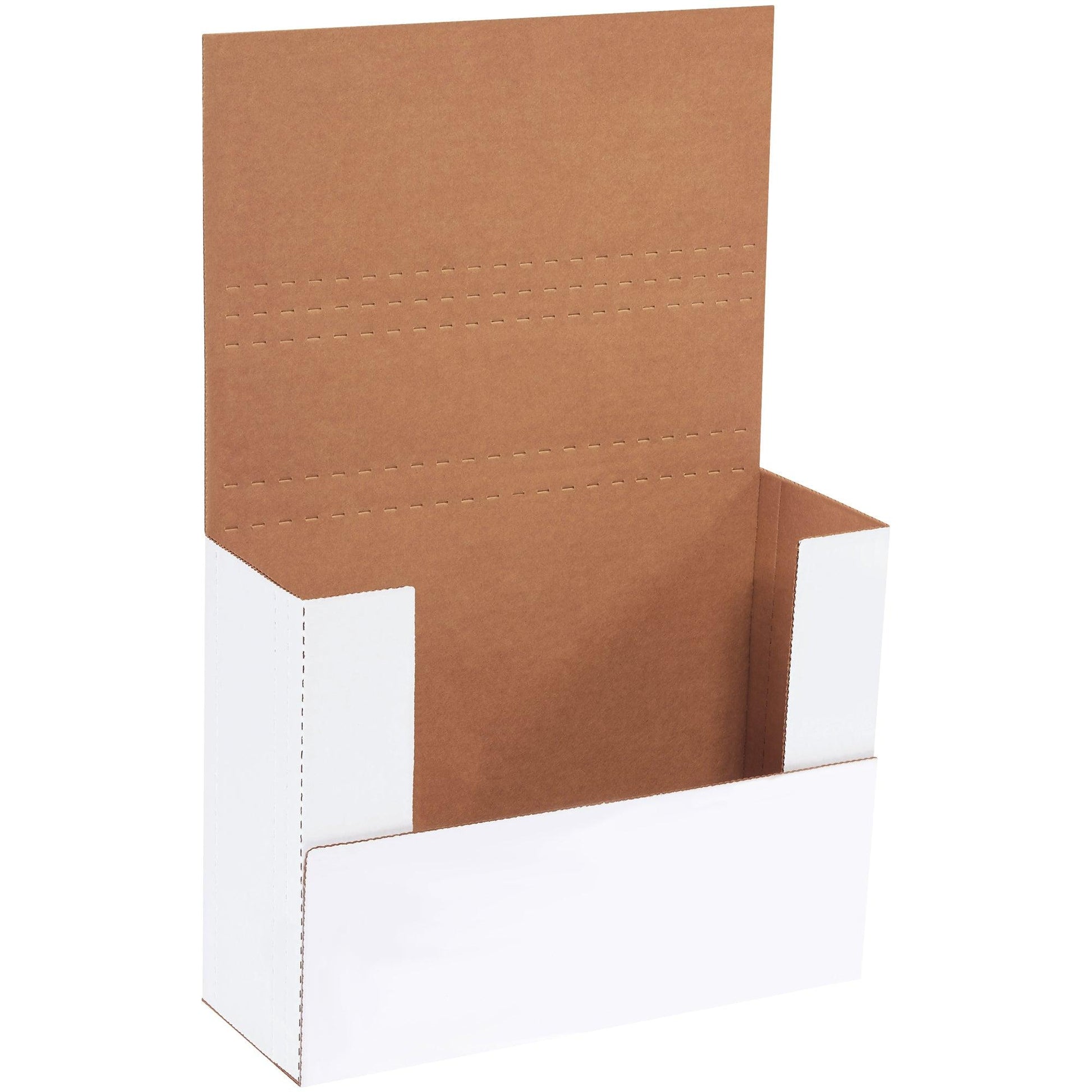 11 1/8 x 8 5/8 x 4" White Easy-Fold Mailers - M1BKXL