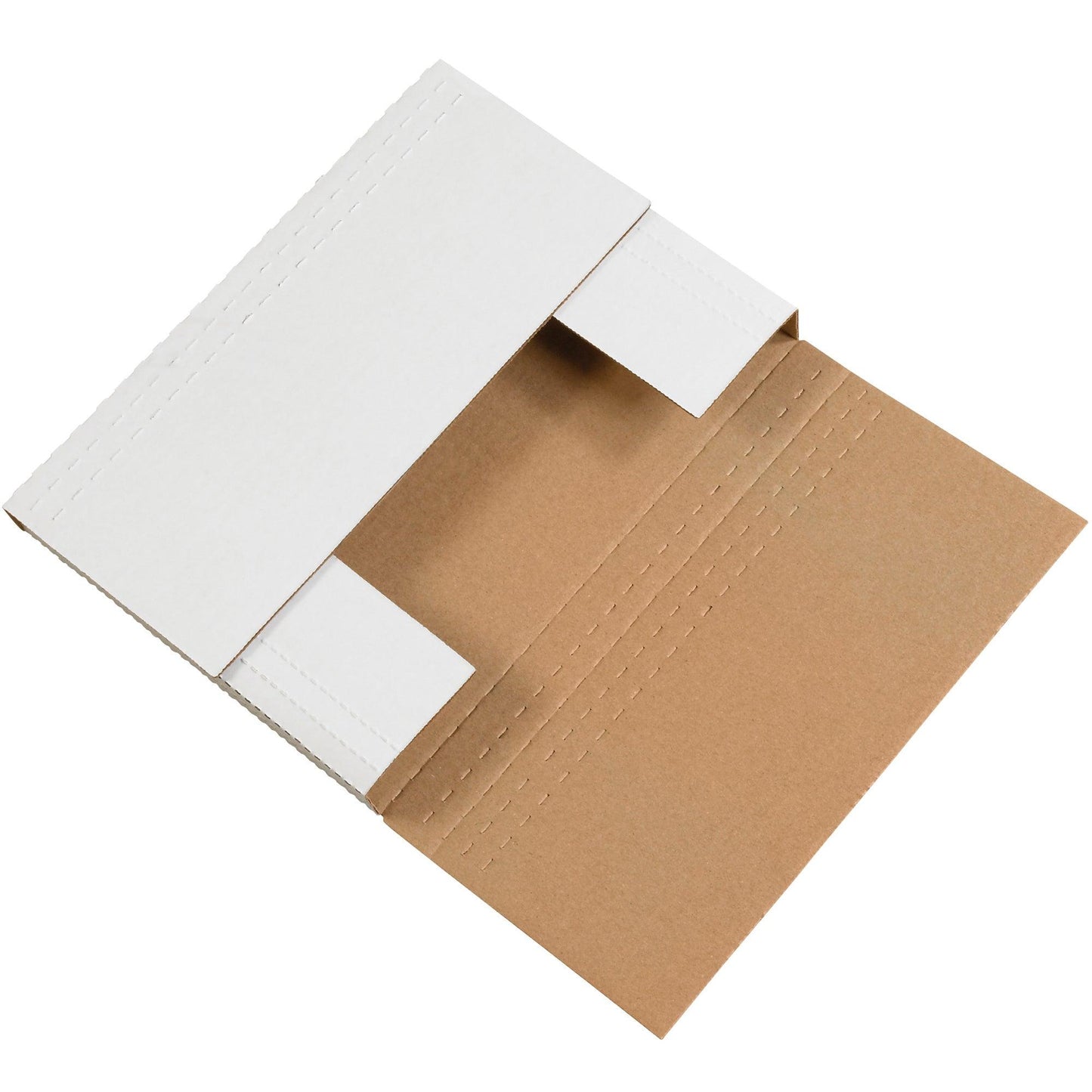 11 3/4 x 10 1/2 x 2 1/4" White Easy-Fold Mailers - M11102BF