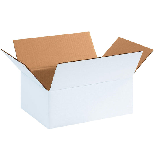 11 3/4 x 8 3/4 x 4 3/4" White Corrugated Boxes - 1184SCW