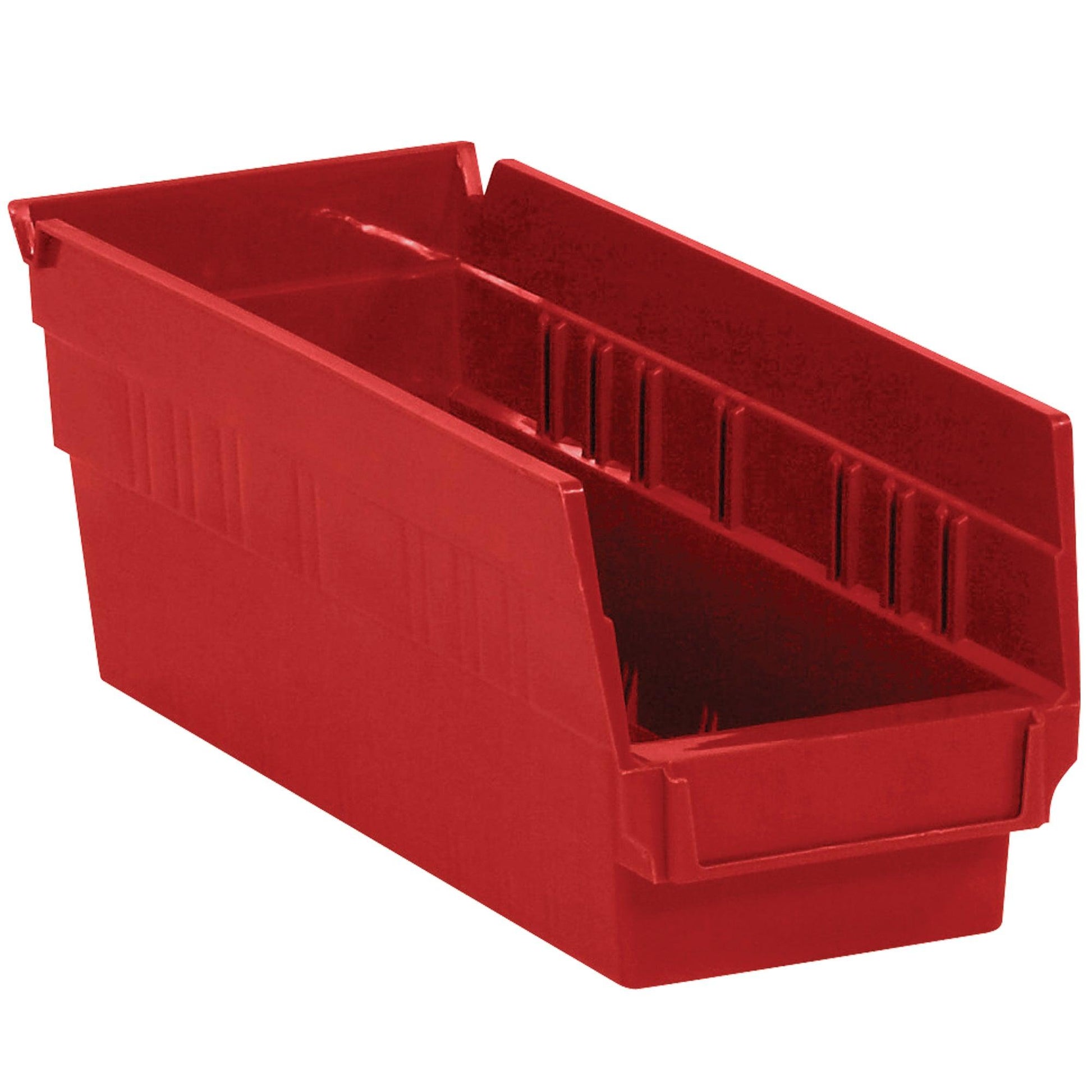 11 5/8 x 4 1/8 x 4" Red Plastic Shelf Bin Boxes - BINPS102R