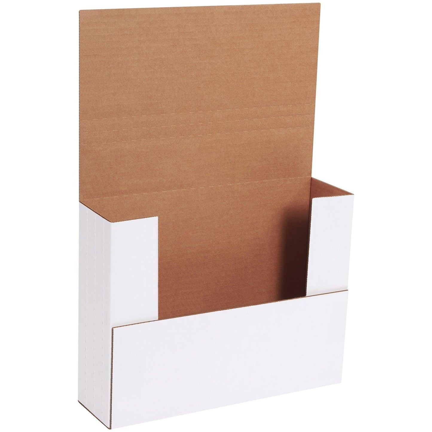 11 x 8 1/2 x 3" White Easy-Fold Mailers - M1183BF