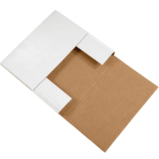 12 1/2 x 12 1/2 x 2" White Easy-Fold Mailers - M12122BF Box Packaging Partner