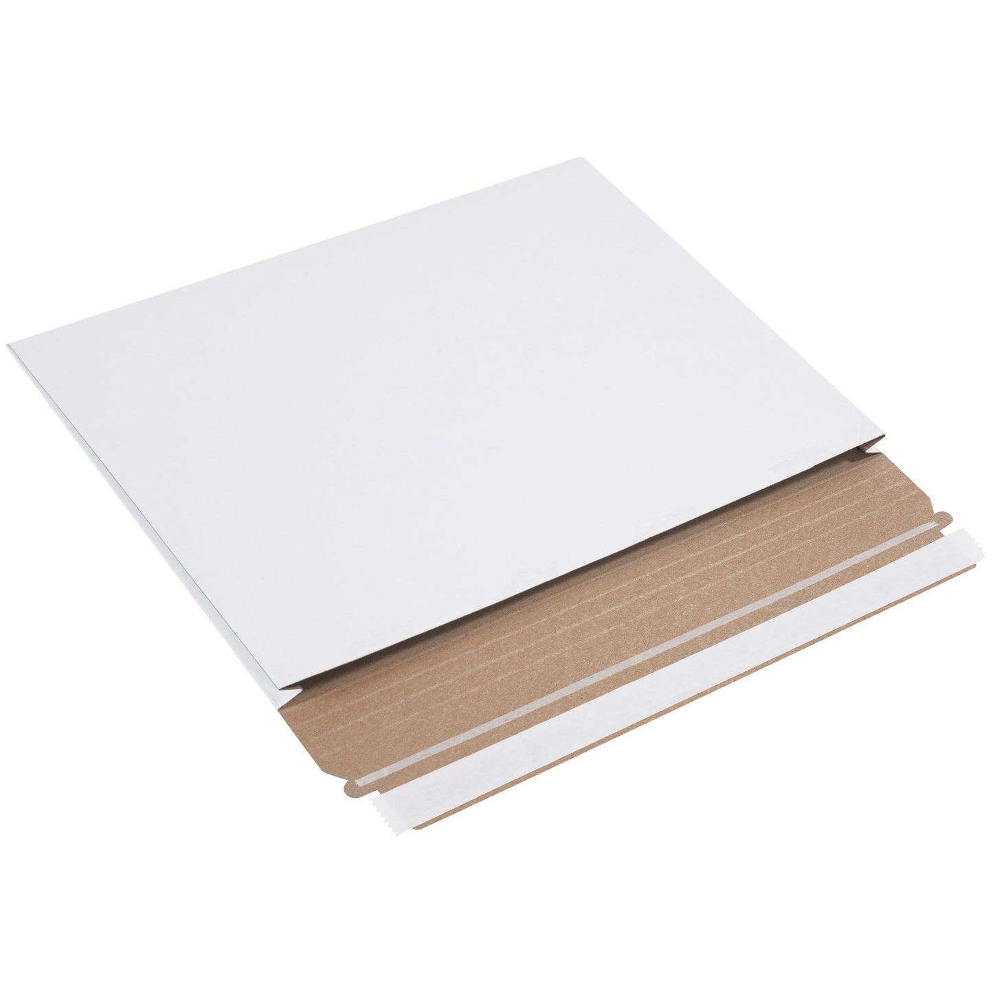 12 1/2 x 9 1/2 x 1" White Stayflats® Gusseted Mailers - RM2G