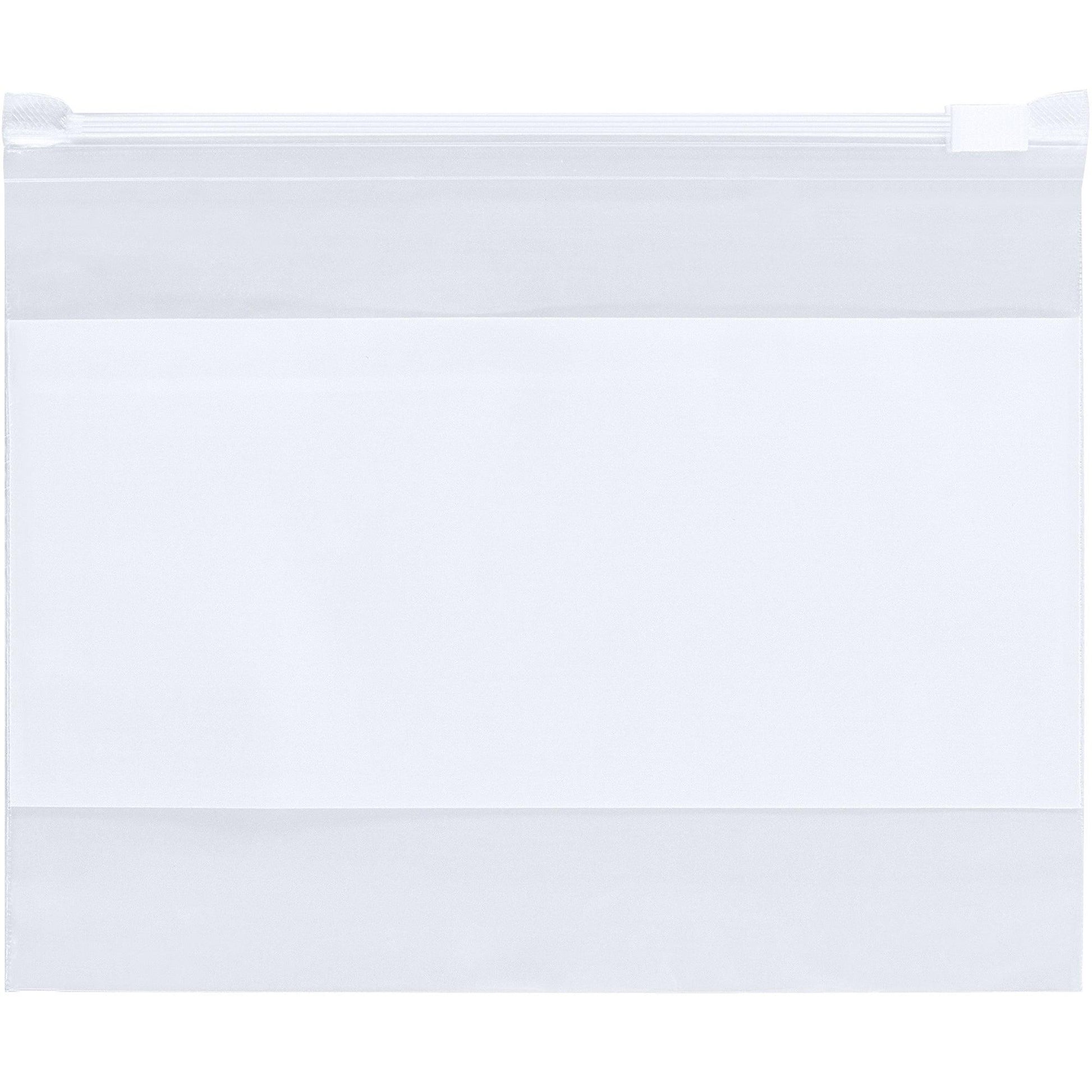 12 1/2 x 9" - 3 Mil Slide-Seal Reclosable White Block Poly Bags - PB5242