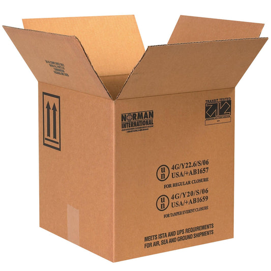 12 1/4 x 12 1/4 x 12 3/4" 4 - 1 Gallon Plastic Jug Haz Mat Boxes - HAZ1052