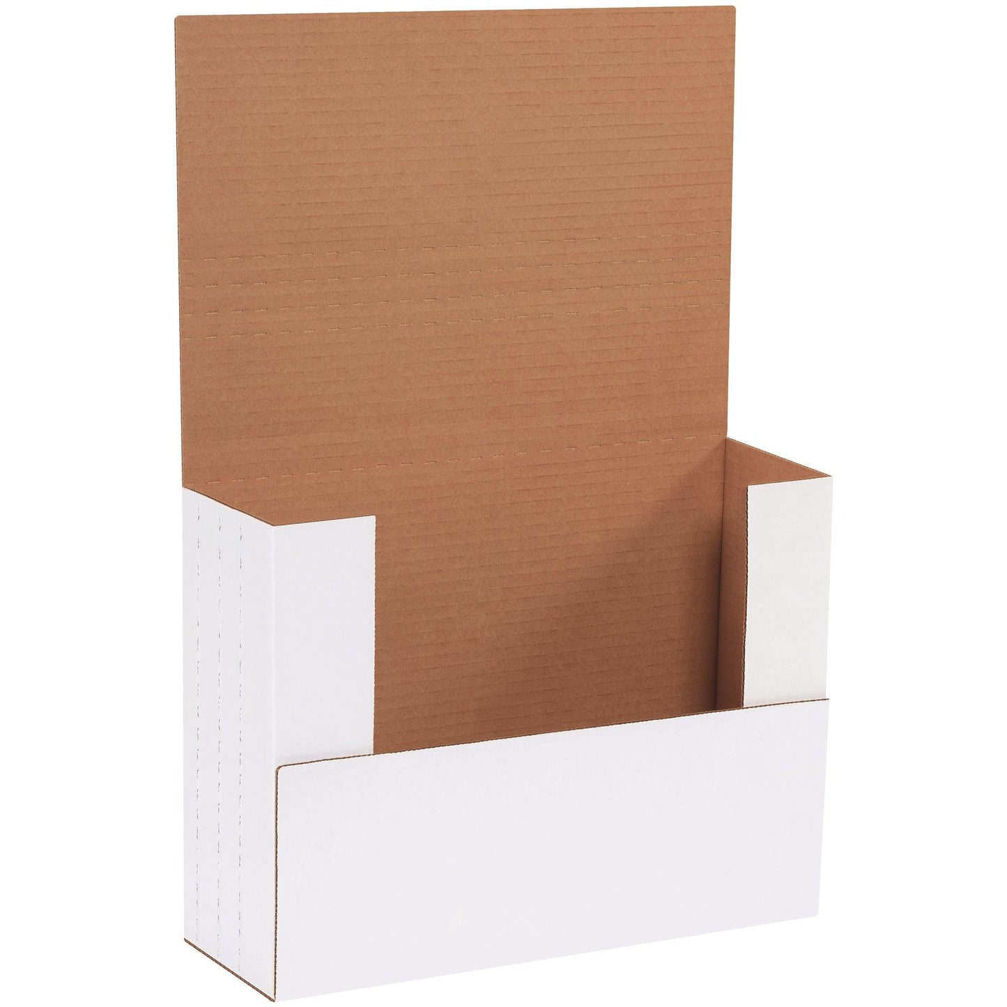 12 1/8 x 9 1/8 x 4" White Easy-Fold Mailers - M2BKXL