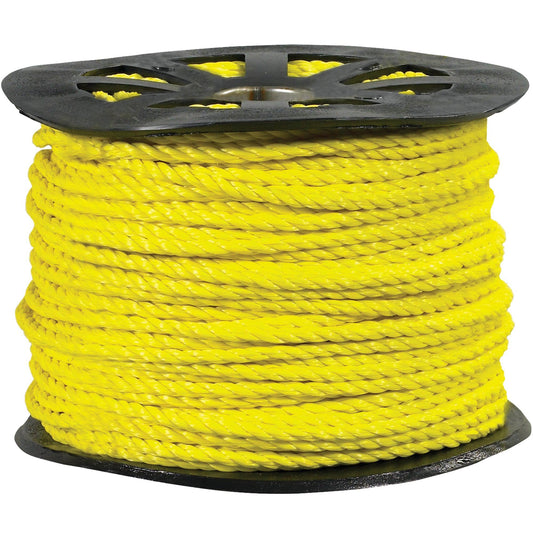 1/2", 3,800 lb, Yellow Twisted Polypropylene Rope - TWR108