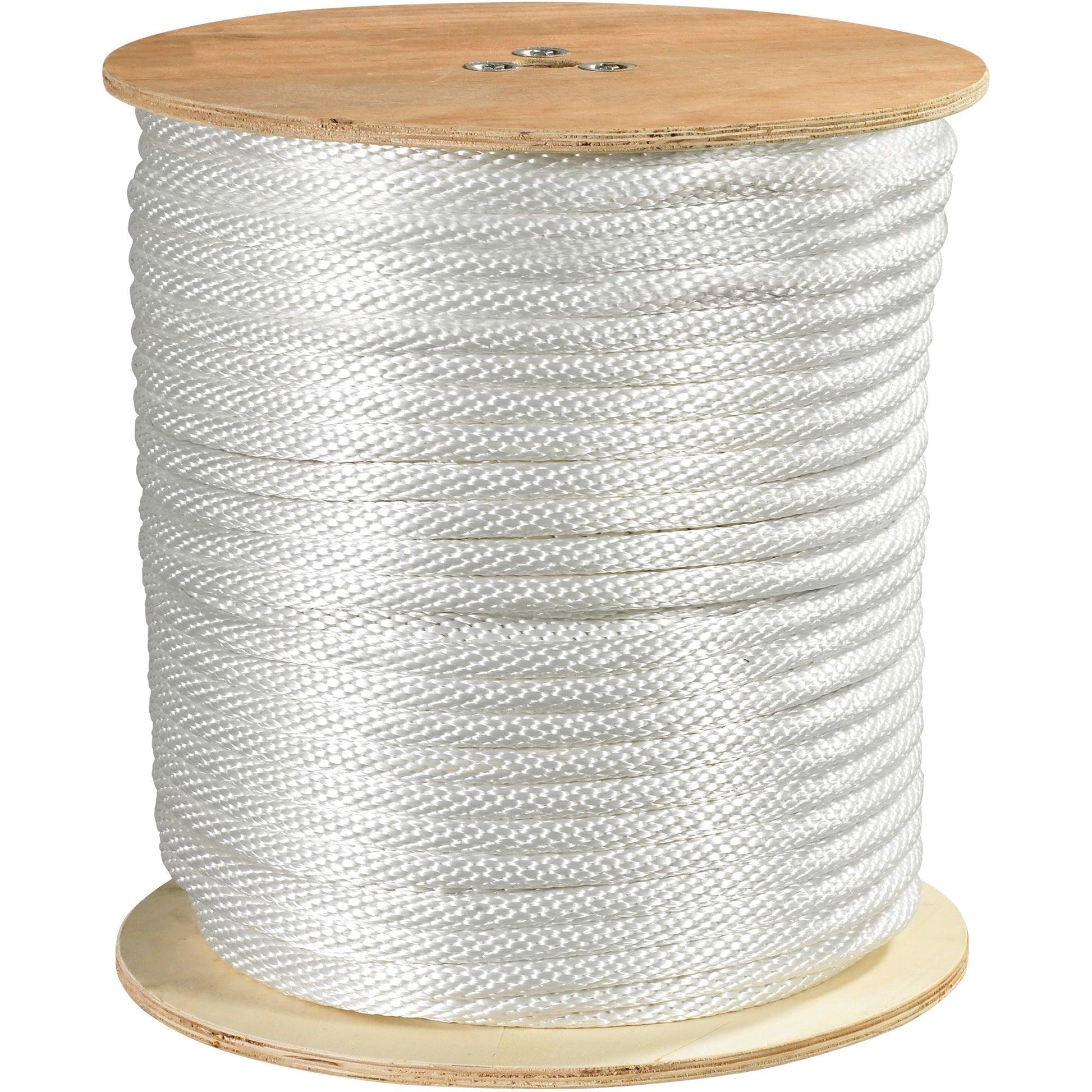 1/2", 3,900 lb, White Solid Braided Nylon Rope - TWR122