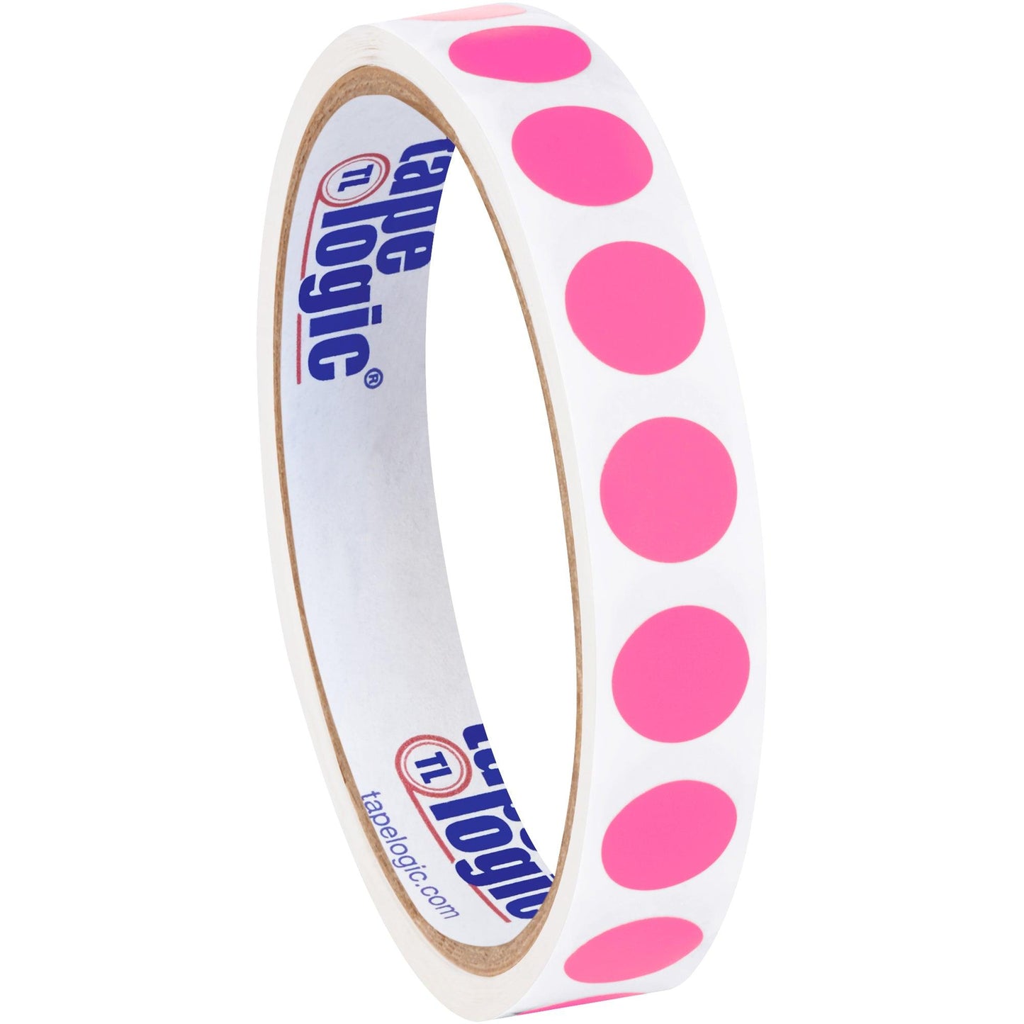 1/2" Fluorescent Pink Inventory Circle Labels - DL690K