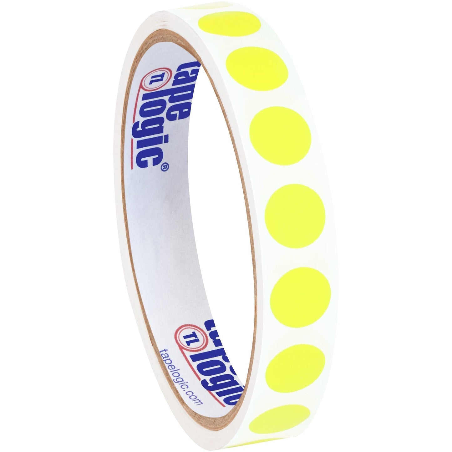 1/2" Fluorescent Yellow Inventory Circle Labels - DL690L