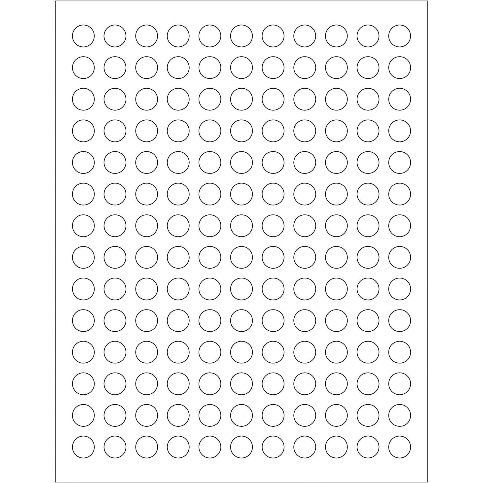 1/2" White Circle Laser Labels - LL140