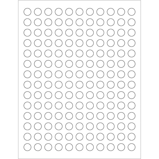 1/2" White Circle Laser Labels - LL140